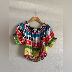 Y2K John Galliano S/S 2002 Raceway Print Crop Top